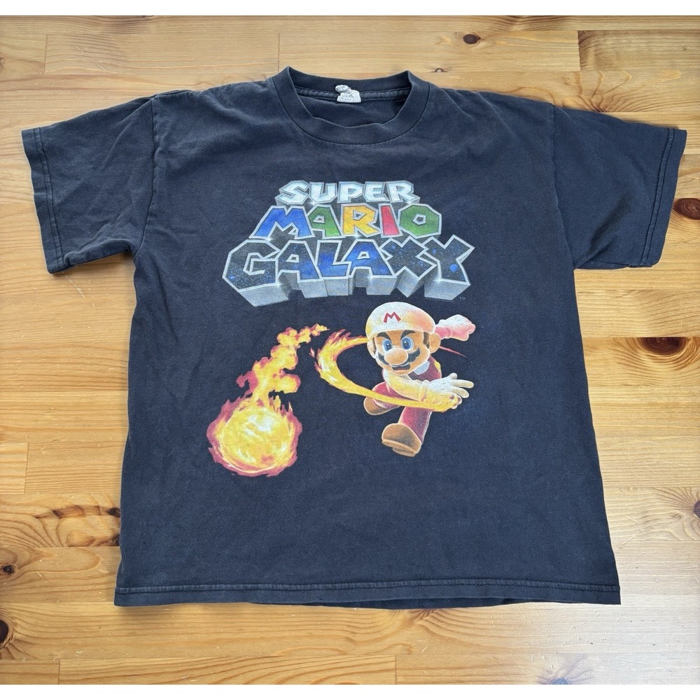 Vintage 2008 Youth‎ Super Mario Galaxy Graphic T-Shirt Promo Size L (8)